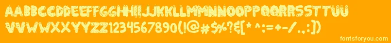 KilledVespertine-Schriftart – Gelbe Schriften auf orangefarbenem Hintergrund