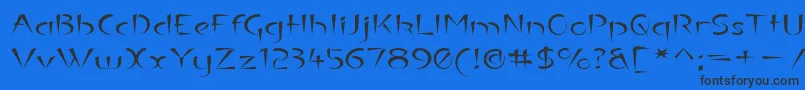 Luteouse Font – Black Fonts on Blue Background