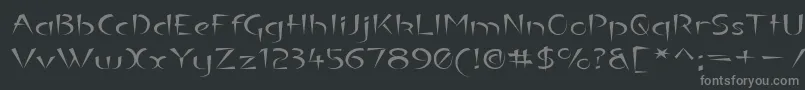 Luteouse-fontti – harmaat kirjasimet mustalla taustalla