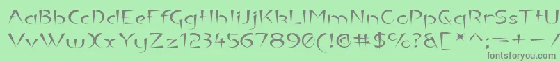 フォントLuteouse – 緑の背景に灰色の文字