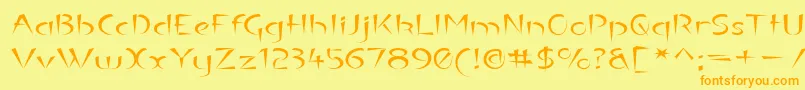 Luteouse Font – Orange Fonts on Yellow Background