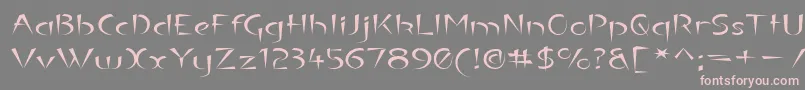 フォントLuteouse – 灰色の背景にピンクのフォント