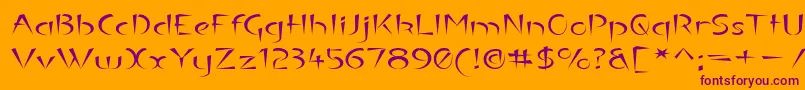 Luteouse Font – Purple Fonts on Orange Background