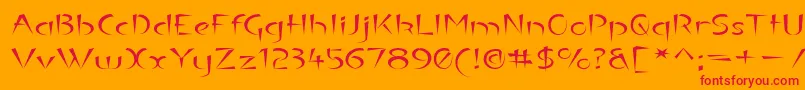 Luteouse Font – Red Fonts on Orange Background