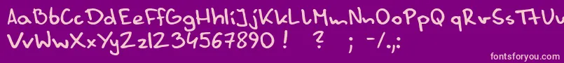 Czcionka Danny – różowe czcionki na fioletowym tle