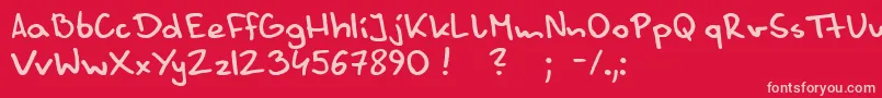 Danny Font – Pink Fonts on Red Background