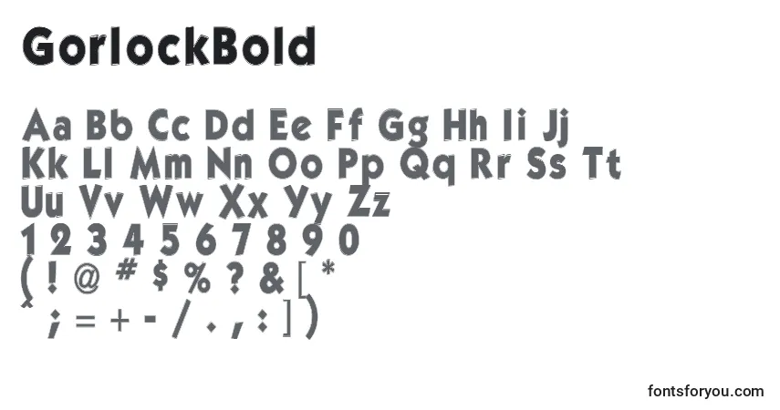A fonte GorlockBold – alfabeto, números, caracteres especiais