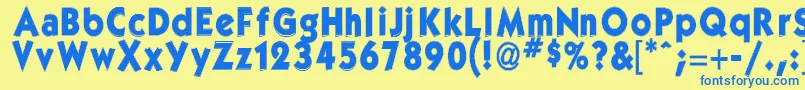 GorlockBold Font – Blue Fonts on Yellow Background