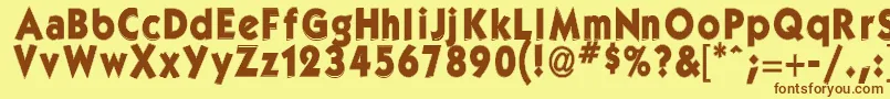 GorlockBold Font – Brown Fonts on Yellow Background