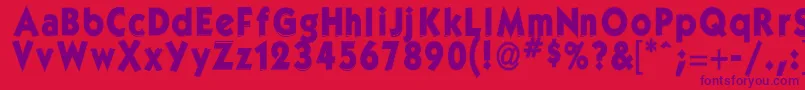 フォントGorlockBold – 赤い背景に紫のフォント