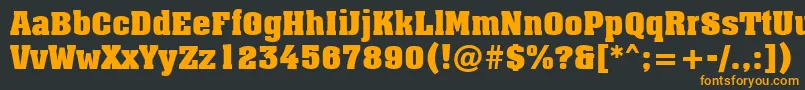 フォントAAssuanBold – 黒い背景にオレンジの文字