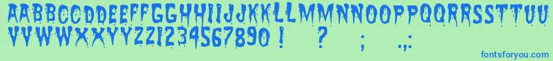 ZreaksNfi Font – Blue Fonts on Green Background