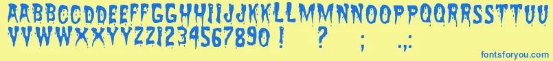 ZreaksNfi Font – Blue Fonts on Yellow Background