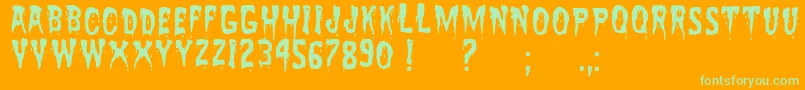 ZreaksNfi Font – Green Fonts on Orange Background