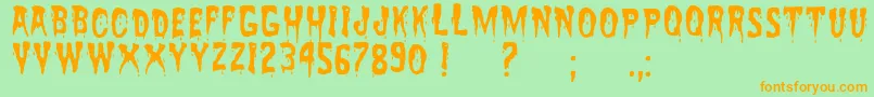 ZreaksNfi Font – Orange Fonts on Green Background
