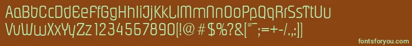Czcionka PasadenaserialLightRegular – zielone czcionki na brązowym tle