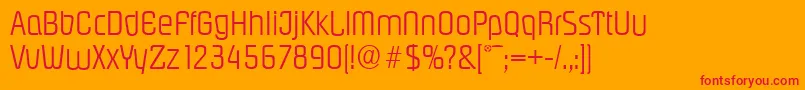 PasadenaserialLightRegular Font – Red Fonts on Orange Background