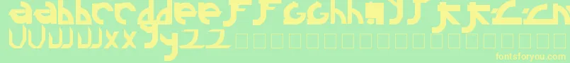 Fonte Linkin – fontes amarelas em um fundo verde