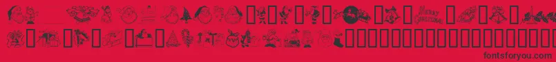 Xmasclip Font – Black Fonts on Red Background