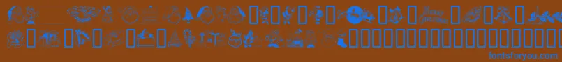 Xmasclip-Schriftart – Blaue Schriften auf braunem Hintergrund