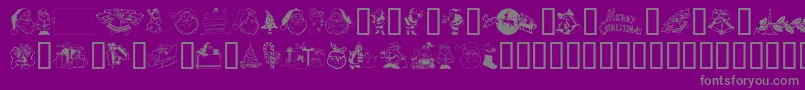 Weitere Informationen zur Xmasclip-Schriftart Xmasclip-Schriftart – Graue Schriften auf violettem Hintergrund