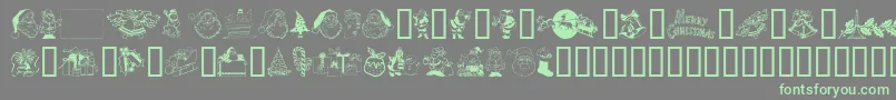 Xmasclip Font – Green Fonts on Gray Background