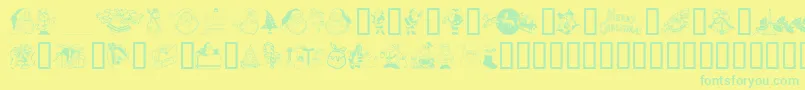 Xmasclip Font – Green Fonts on Yellow Background