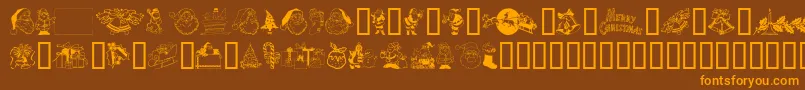 Xmasclip Font – Orange Fonts on Brown Background