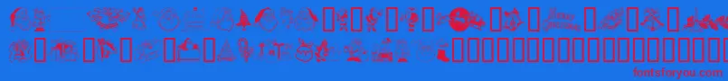Xmasclip Font – Red Fonts on Blue Background