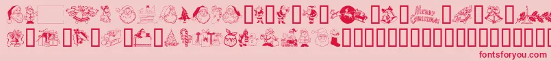 Xmasclip Font – Red Fonts on Pink Background