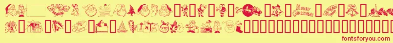 Xmasclip Font – Red Fonts on Yellow Background