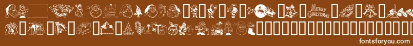 フォントXmasclip – 茶色の背景に白い文字