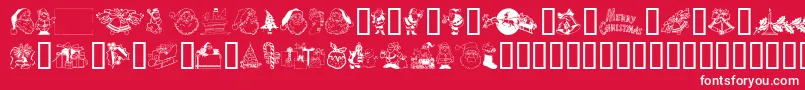 Xmasclip-Schriftart – Weiße Schriften auf rotem Hintergrund