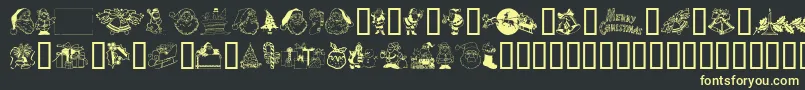 Xmasclip Font – Yellow Fonts on Black Background