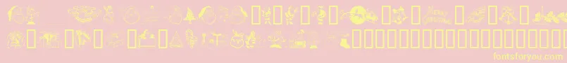 Xmasclip Font – Yellow Fonts on Pink Background