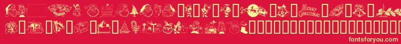 Xmasclip Font – Yellow Fonts on Red Background