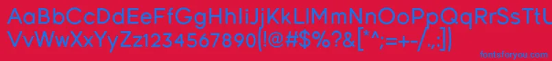 Young Font – Blue Fonts on Red Background