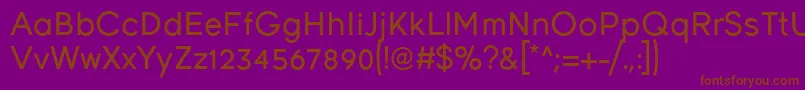 Young-fontti – ruskeat fontit violetilla taustalla