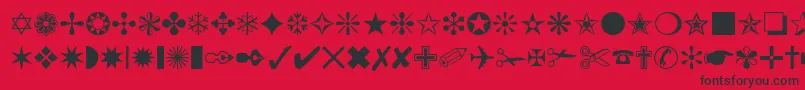 フォントPierreDingbats – 赤い背景に黒い文字