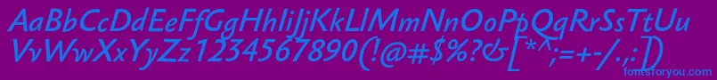 SebastianMediumProItalic Font – Blue Fonts on Purple Background