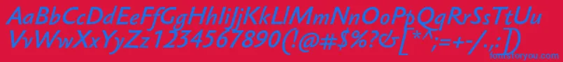 Шрифт SebastianMediumProItalic – синие шрифты на красном фоне