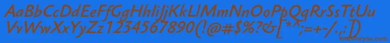 SebastianMediumProItalic Font – Brown Fonts on Blue Background