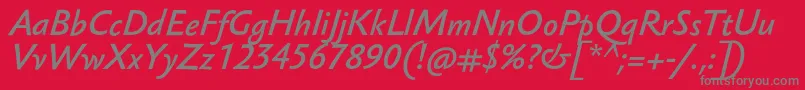 SebastianMediumProItalic Font – Gray Fonts on Red Background