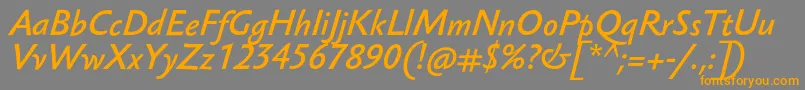 フォントSebastianMediumProItalic – オレンジの文字は灰色の背景にあります。