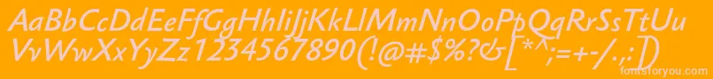 SebastianMediumProItalic Font – Pink Fonts on Orange Background