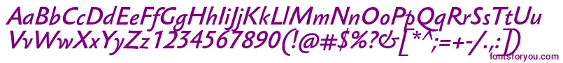 SebastianMediumProItalic Font – Purple Fonts on White Background