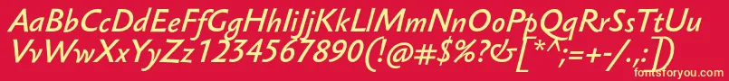 Czcionka SebastianMediumProItalic – żółte czcionki na czerwonym tle