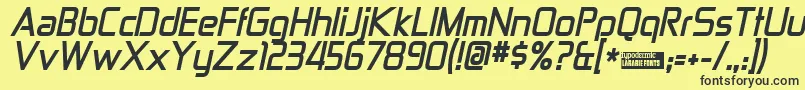 ZektonBoldItalic Font – Black Fonts on Yellow Background