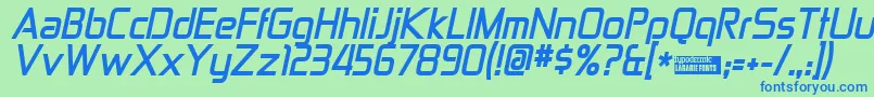 ZektonBoldItalic Font – Blue Fonts on Green Background