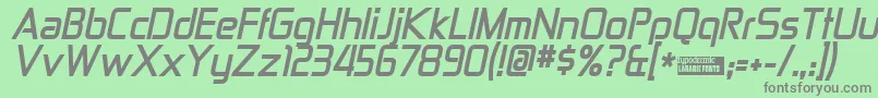 ZektonBoldItalic Font – Gray Fonts on Green Background